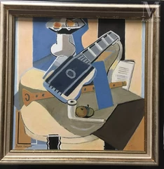 Thora CREUZEAU (Née en 1928)-Nature morte à la guitare-img1