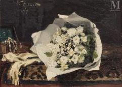 Victor GILBERT (Paris 1847 - 1933)-Le bouquet blanc-img1
