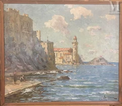 Sophus Theobald LEVINSEN (1869 - 1943)-Vue de Collioure-img1
