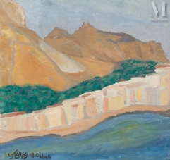 Brahim DHAHAK  (1931- 2009)-Bord de mer en Tunisie-img1