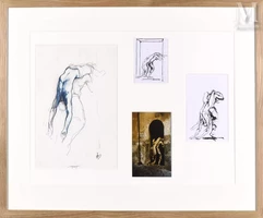 Ernest PIGNON ERNEST (né en 1942)-Etude pour l'homme qui porte, 1990-img1