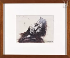 Ernest PIGNON ERNEST (né en 1942)-Etude pour Saint Matthieu de Caravage, 1988-img1