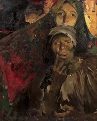 Philippe MALIAVINE (Orenburg 1869 - Nice 1940)-Lecture dans le feu-img1