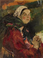 Philippe MALIAVINE (Orenburg 1869 - Nice 1940)-Jeune paysanne-img1