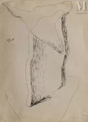 Josef SIMA (1891-1971)-Etude préparatoire pour le tableau disparu "l'amour d'Ophélie" 1932-img1