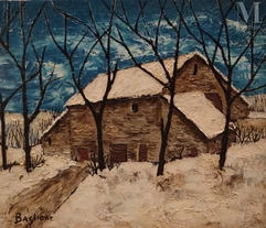 Antigore BAGLIONE (1902-1996)-Ferme dans la neige-img1