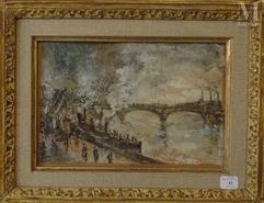 Louis CAZALS (Prades 1912 - Saint-Felieu d'Avall 1995)-Les quais de Seine-img1