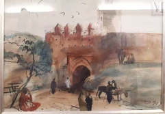 Yvonne MARIOTTE (1909-?)-Devant les remparts, Maroc-img1