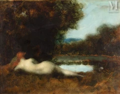 Jean-Jacques HENNER (Bernvillier 1829 - Paris 1905)-Figure couchée ou Rêverie-img1