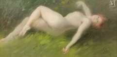 Jules CHERET  (Paris 1836 - Nice 1932)-Nue dans le pré-img1