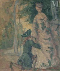 Emile BERNARD  (Lille 1868 - Paris 1941)-Scène galante-img1