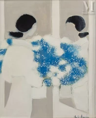 André BRASILIER (Né en 1929)-Reflet au bouquet bleu-img1