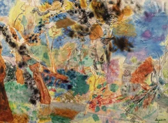 Raymond Jean LEGUEULT (1898 - 1971)-Paysage, Grimaud en avril-img1