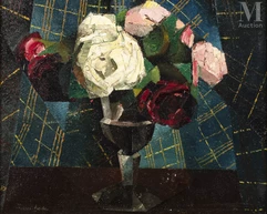 Pierre HODE (Rouen 1889 - 1942)-Bouquet de roses-img1