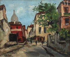 Fernand HERBO (Orchies 1905 - Honfleur 1995)-Vue de la butte Montmartre-img1