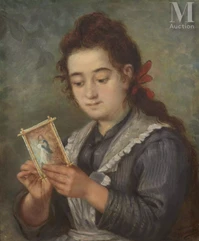 Lucian PRZEPIOWSKI-Jeune  fille brodant-img1