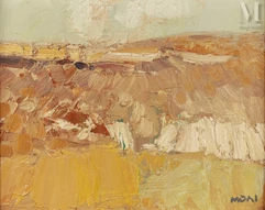 Roger MUHL (Strasbourg 1929 - Mougins 2008)-Paysage, Champ en Automne, circa 1963-64-img1