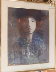 Sylvain VIGNY  (Vienne 1903 - Nice 1971)-Portrait d'homme au chapeau-img1