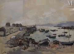 Fernand HERBO (Orchies 1905 - Honfleur 1995)-Port d'Omonville la Rogue-img1