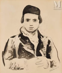 Abraham WEINBAUM (Kamenec - Podolski 1880 - déporté à Sobibor en 1943)-Portrait d’un jeune homme-img1