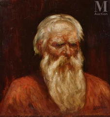 Abraham WEINBAUM (Kamenec - Podolski 1880 - déporté à Sobibor en 1943)-Portrait d’homme à la barbe blanche-img1