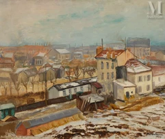 Abraham WEINBAUM (Kamenec - Podolski 1880 - déporté à Sobibor en 1943)-Paysage enneigé près de Paris-img1