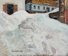 Alfred SWIEYKOWSKI (Paris 1869 – Paris 1953)-Village enneigé de l’Essert, Haute-Savoie-img1