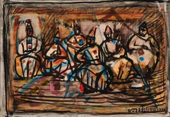 Magdalena RADULESCU (Râmnicu Vâlcea 1902 – Paris 1983)-Les arlequins-img1