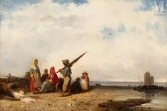Jules DUPRE (Nantes 1811 - L'Isle Adam 1889)-Famille de pêcheurs à Cayeux-img1