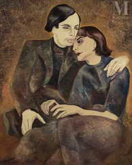 Edita HIRSHOVA (Artiste Tchèque. Active au XX ème siècle)-Le couple-img1