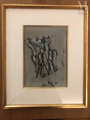 Albert COSTE  (Marseille 1895 - 1985)-Composition au violon-img1