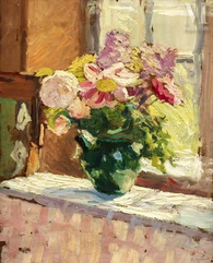 Alfred SWIEYKOWSKI (Paris 1869-1953)-Bouquet de fleurs dans un intérieur-img1