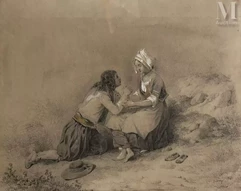 Hippolyte BELLANGE (1800 - 1866)-La demande-img1