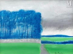 André BRASILIER (Né en 1929)-Ecoute s'il pleut-img1