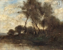Ecole FRANCAISE de la fin du XIX ème siècle dans le goût de Camille COROT-Paysage-img1