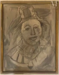 Magdalena RADULESCU (1902 - 1983)-Portrait d'arlequin-img1