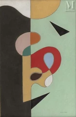 Henri NOUVEAU (Brasov-Kronstadt 1901 - Paris 1959)-Composition abstraite, 1952-img1