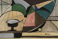 ECOLE DU XXEME SIECLE-Nature morte au poisson-img1