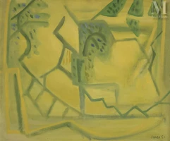 Francisco BORES (1898-1972)-Paysage jaune, 1950-img1