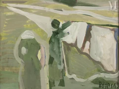 Francisco BORES (1898-1972)-Lavandières dans un paysage, 1963-img1