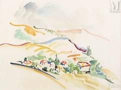 Georges Albert CYR (1880-1964)-Le village en Provence-img1