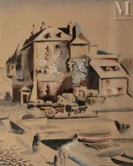 Paul-Elie GERNEZ  (Valenciennes 1888 - 1948)-La capitainerie d’Honfleur-img1