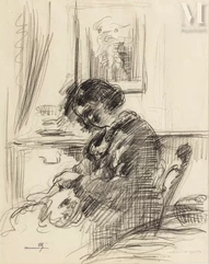 Paul-Elie GERNEZ  (Valenciennes 1888 - 1948)-Couture en journée (Madame Bottet?)-img1