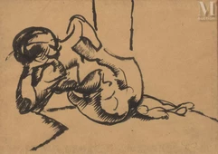 Paul-Elie GERNEZ  (Valenciennes 1888 - 1948)-Nu féminin assis-img1