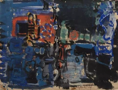 Jacques YANKEL  (né en 1920)-Scène nocturne-img1