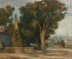 Adolphe FEDER (Odessa 1886 – Auschwitz 1943)-Fontaine et place en Provence-img1