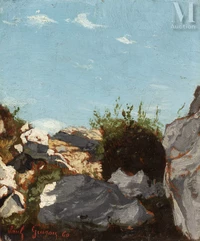 Paul Camille GUIGOU (Villars 1834 - Paris 1871)-Paysage de la Nerthe-img1