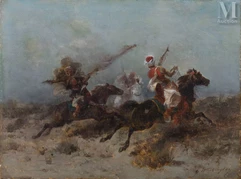 Georges WASHINGTON  (Marseille 1827 - Douarnenez 1901)-La riposte du porte étendard-img1