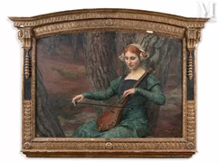 PREEMPTION EDGARD MAXENCE (1871-1954)-JEUNE FEMME JOUANT DE LA MANDORE-img1