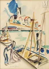 Georges Albert  CYR (1880-1964)-Pêcheur au port-img1